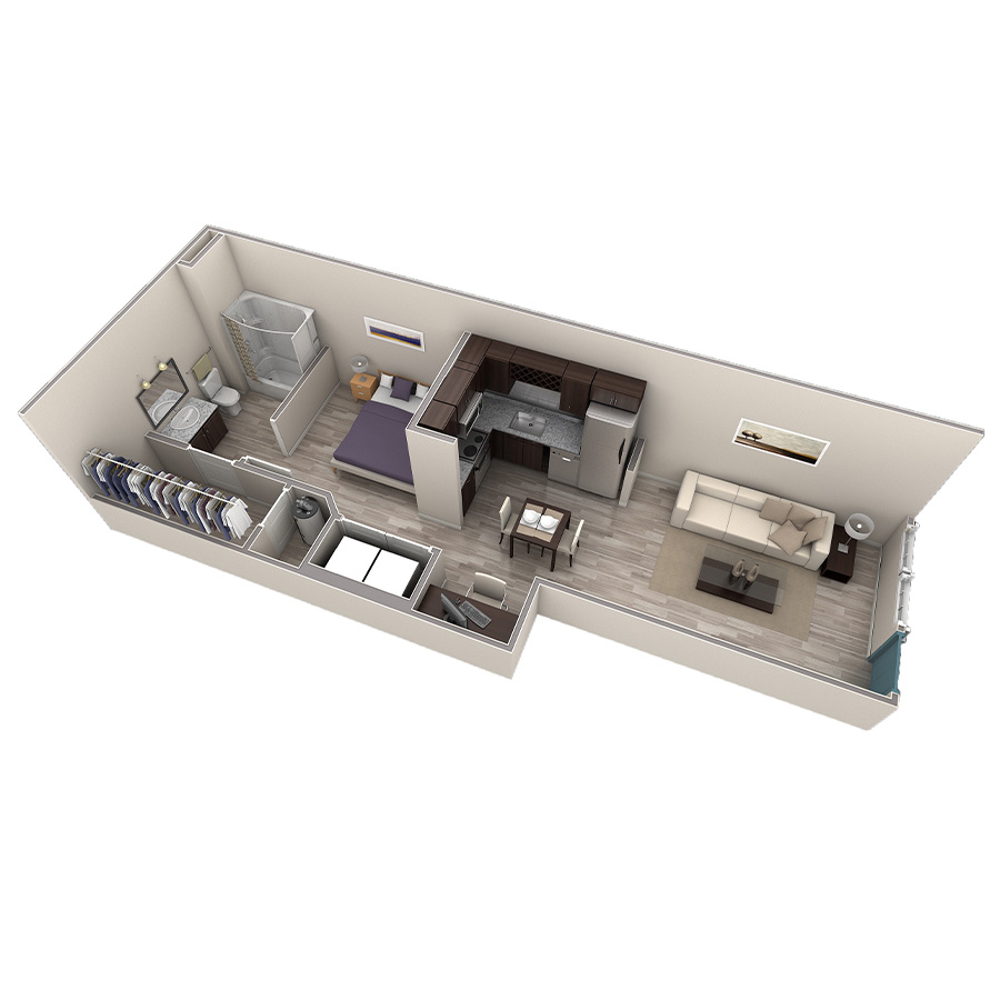 Studio Grand Courtyard floor plan