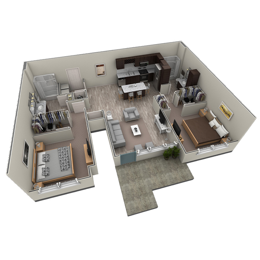 2 BR Grand Courtyard floor plan