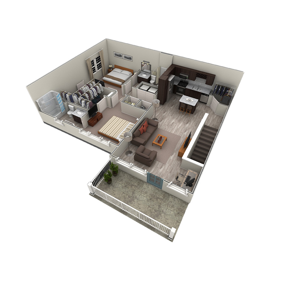 2 BR Designer Overlook floor plan