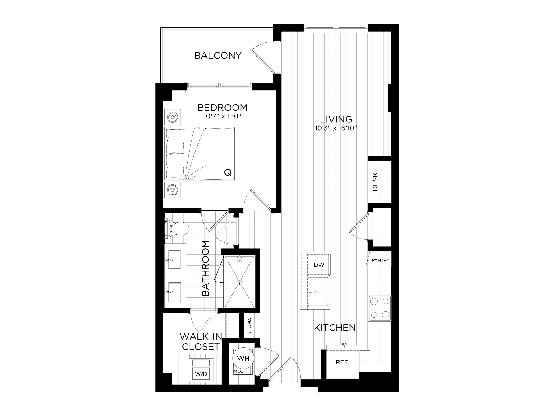 1 Bed/1 Bath-A1 floor plan