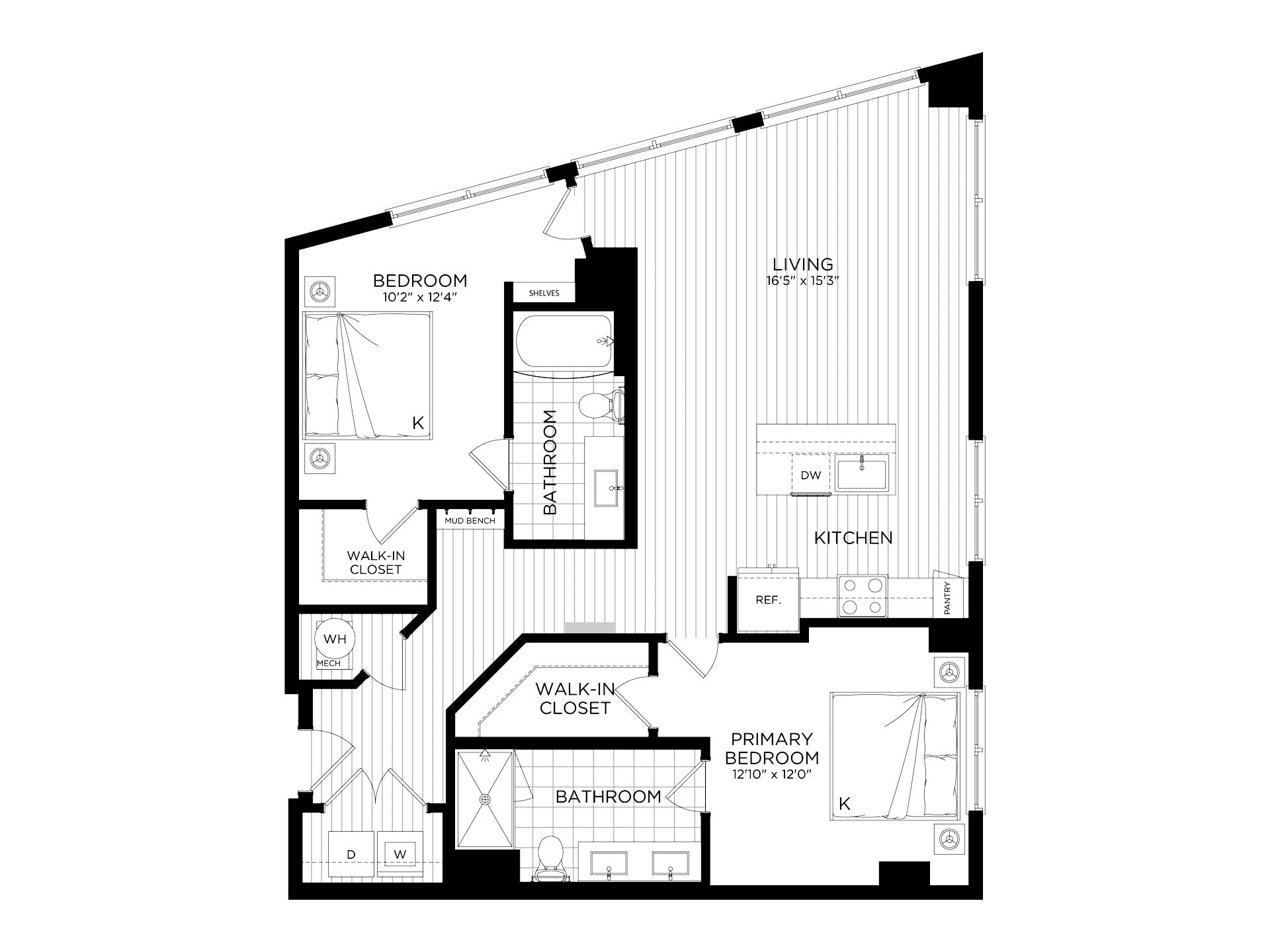 2 Bed/2 Bath-B3 floor plan