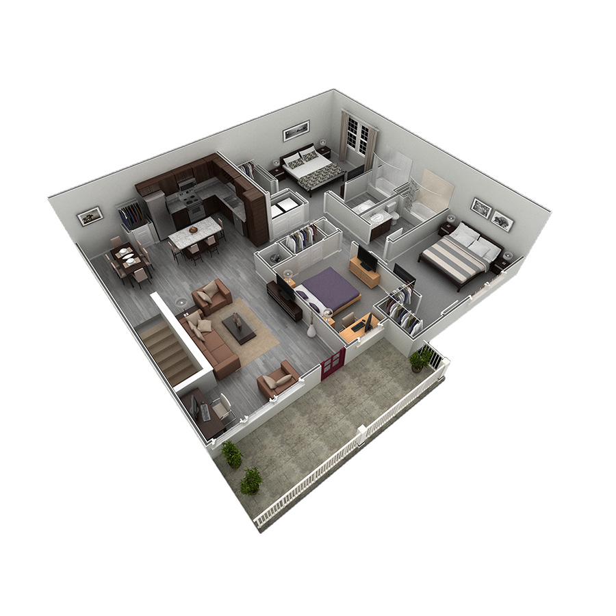 3 BR Grand Overlook floor plan