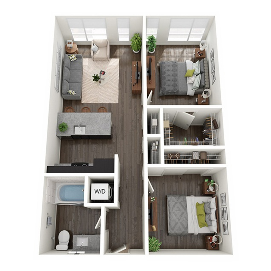 1 Bedroom + Den floor plan