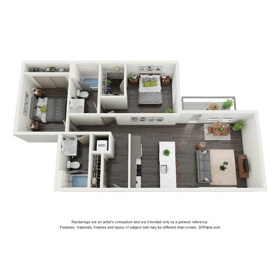 Urban 2 Bedrooms B floor plan