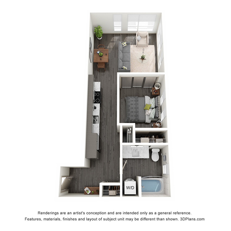 Open 1 Bedroom B floor plan