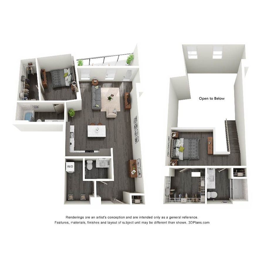 Townhome 2 Bedrooms floor plan