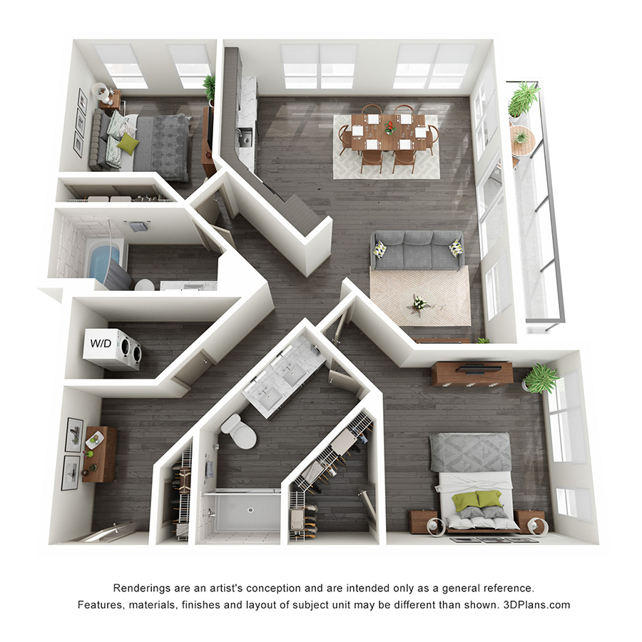 2 Bedrooms A floor plan