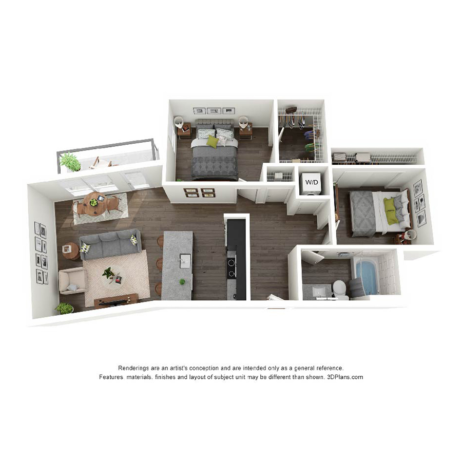 Urban 2 Bedrooms D floor plan
