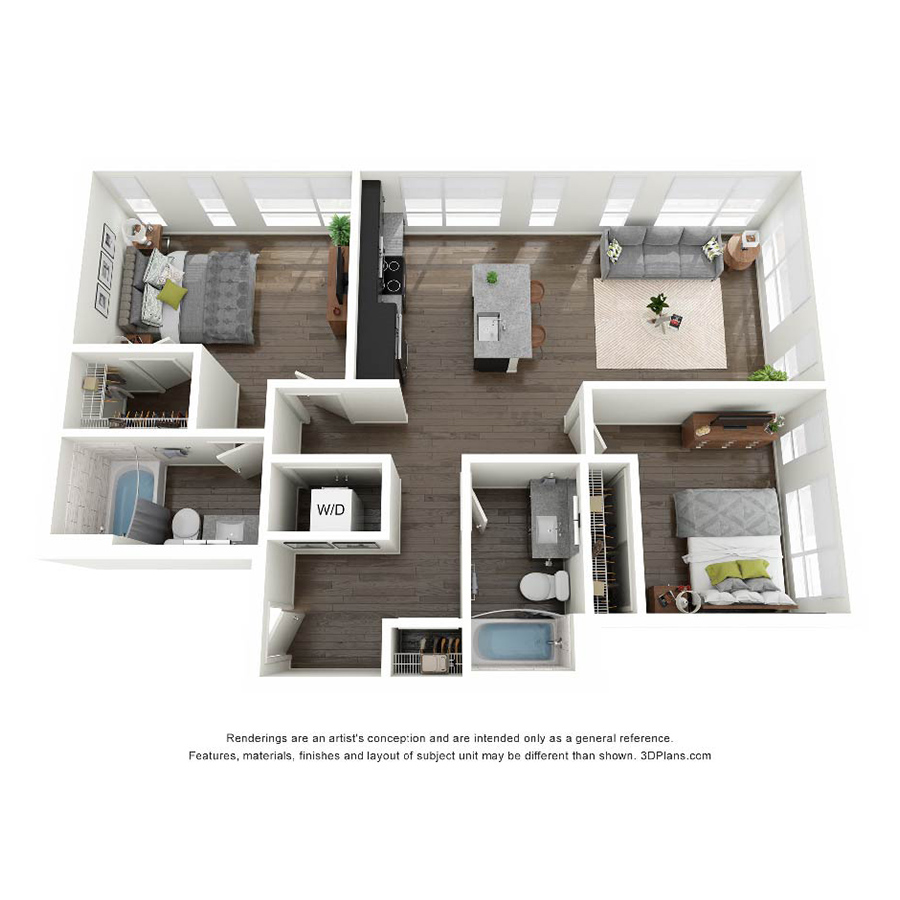 2 Bedrooms C floor plan