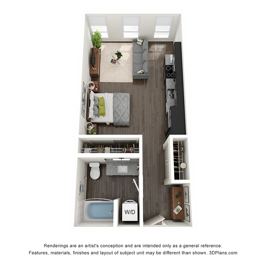 Studio A floor plan