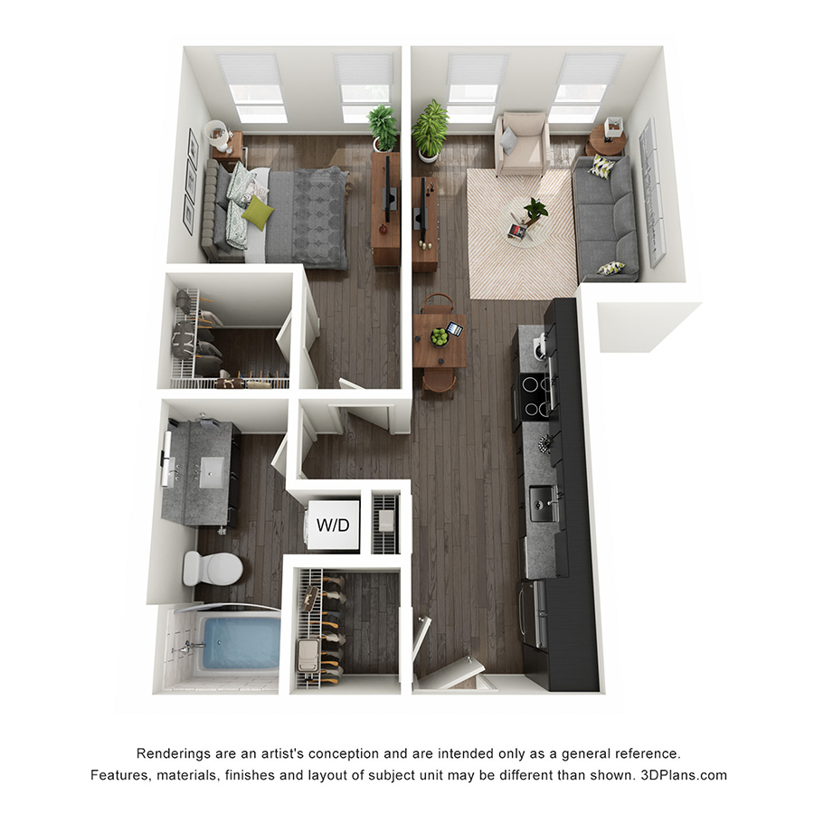 1 Bedroom E floor plan