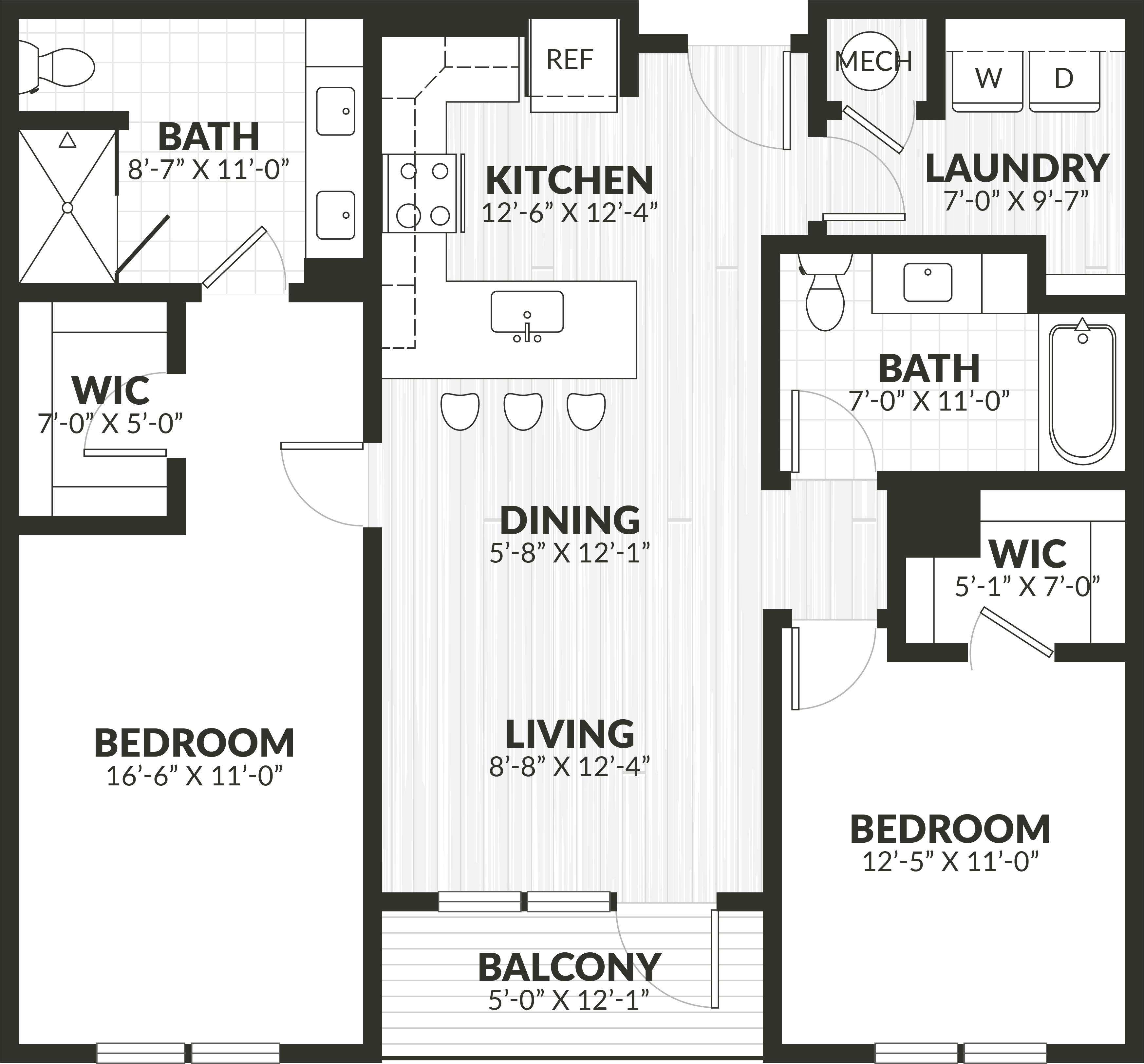 2 Bed/2 Bath-b1.1 floor plan