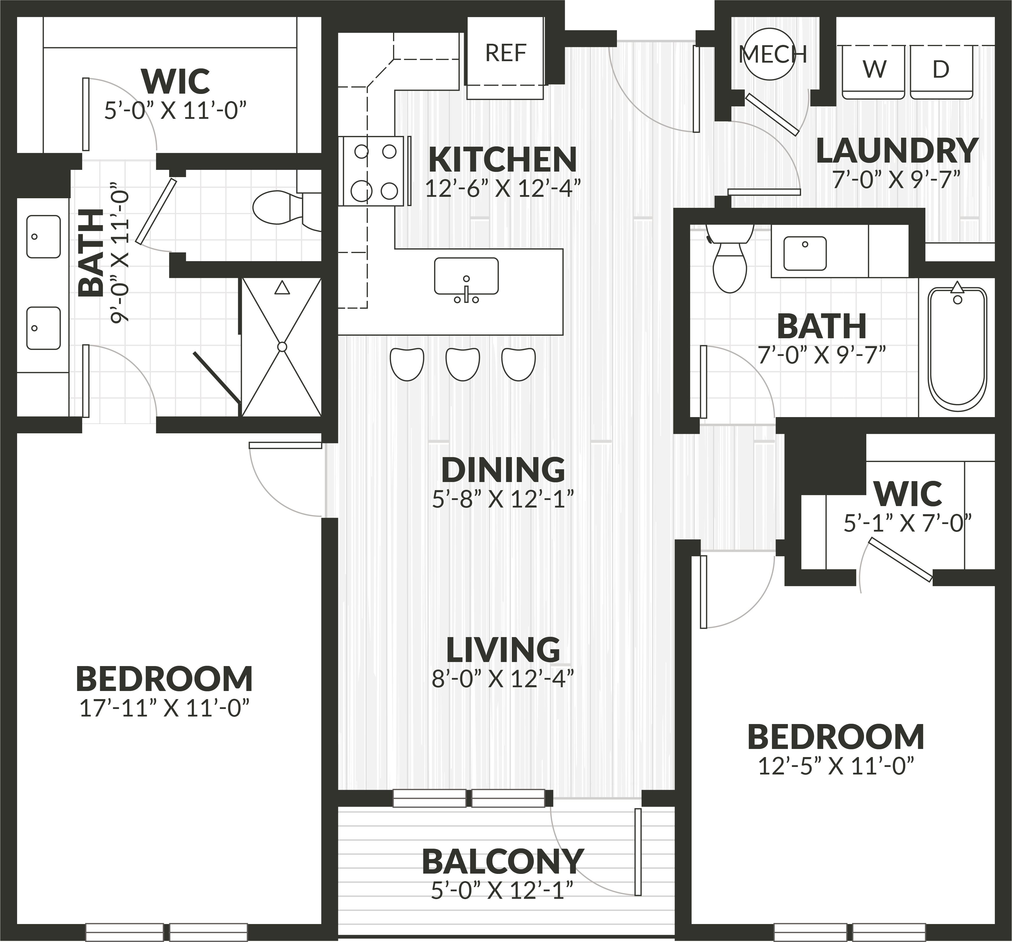 2 Bed/2 Bath-b1 floor plan
