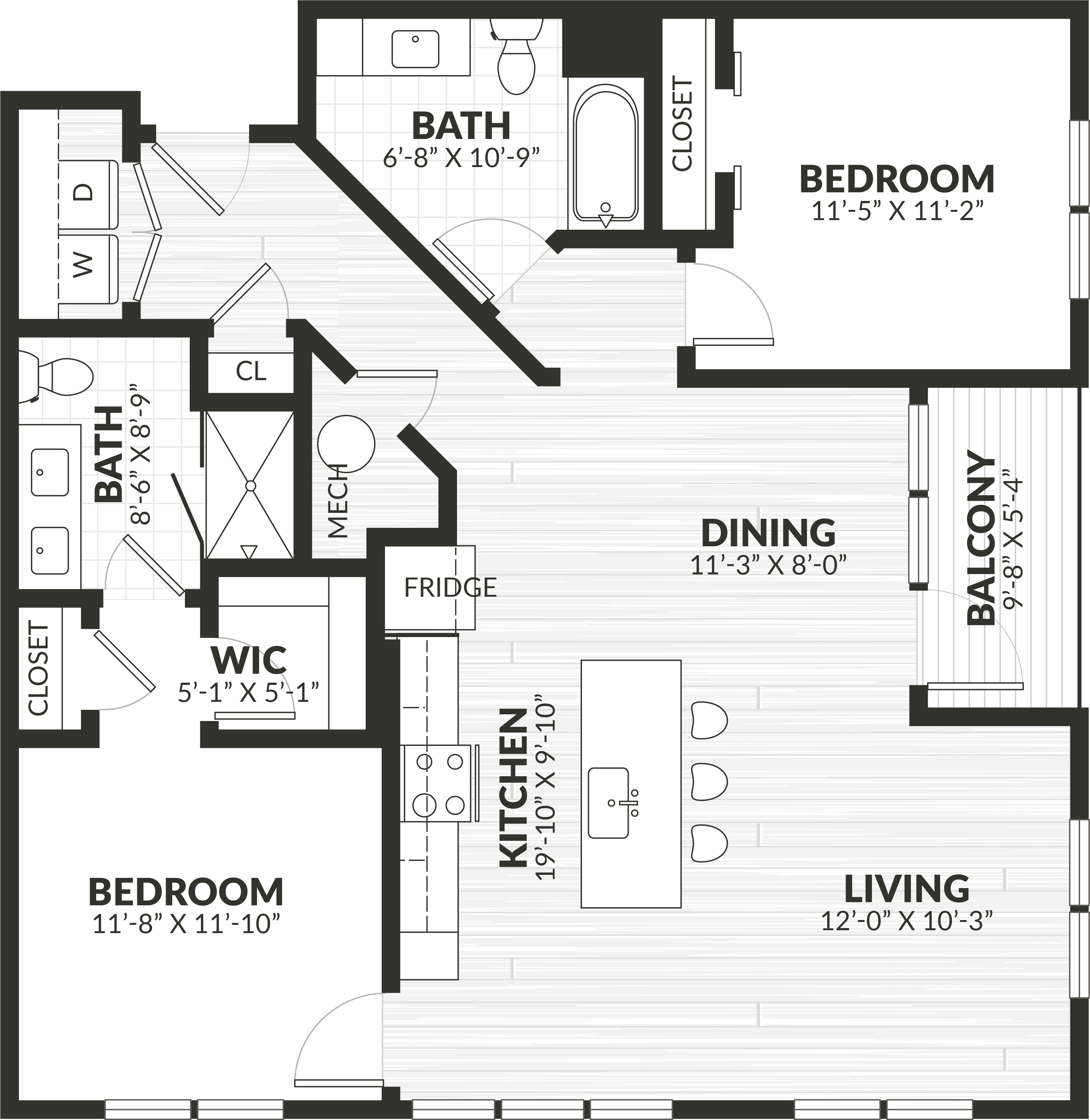 2 Bed/2 Bath-b3 floor plan