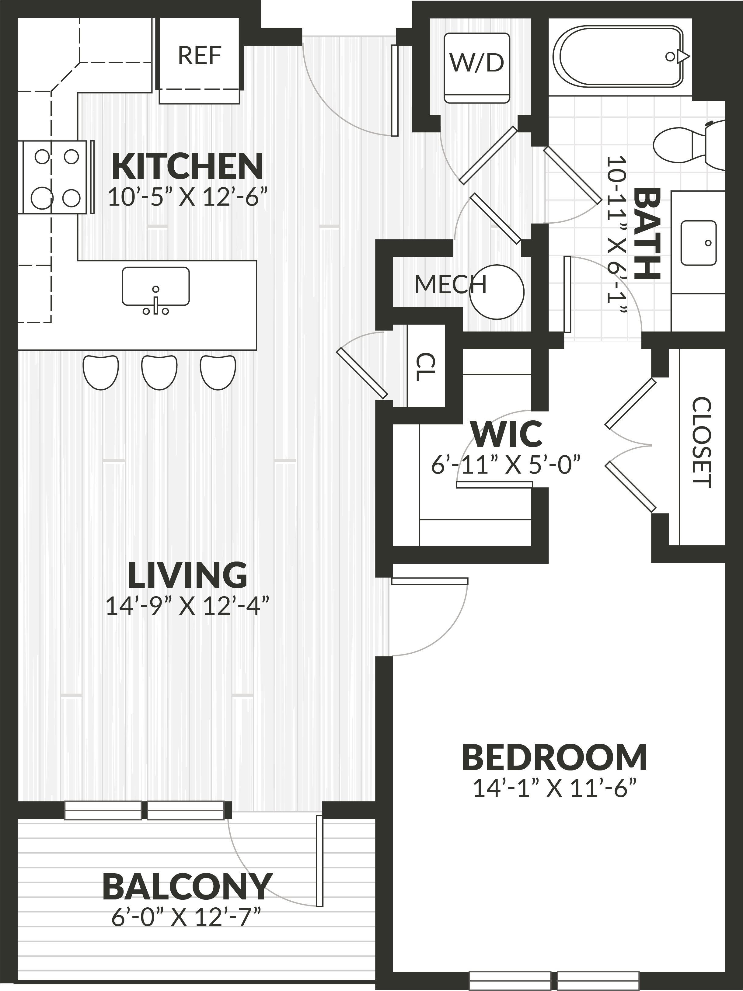 1 Bed/1 Bath-a2.1 floor plan