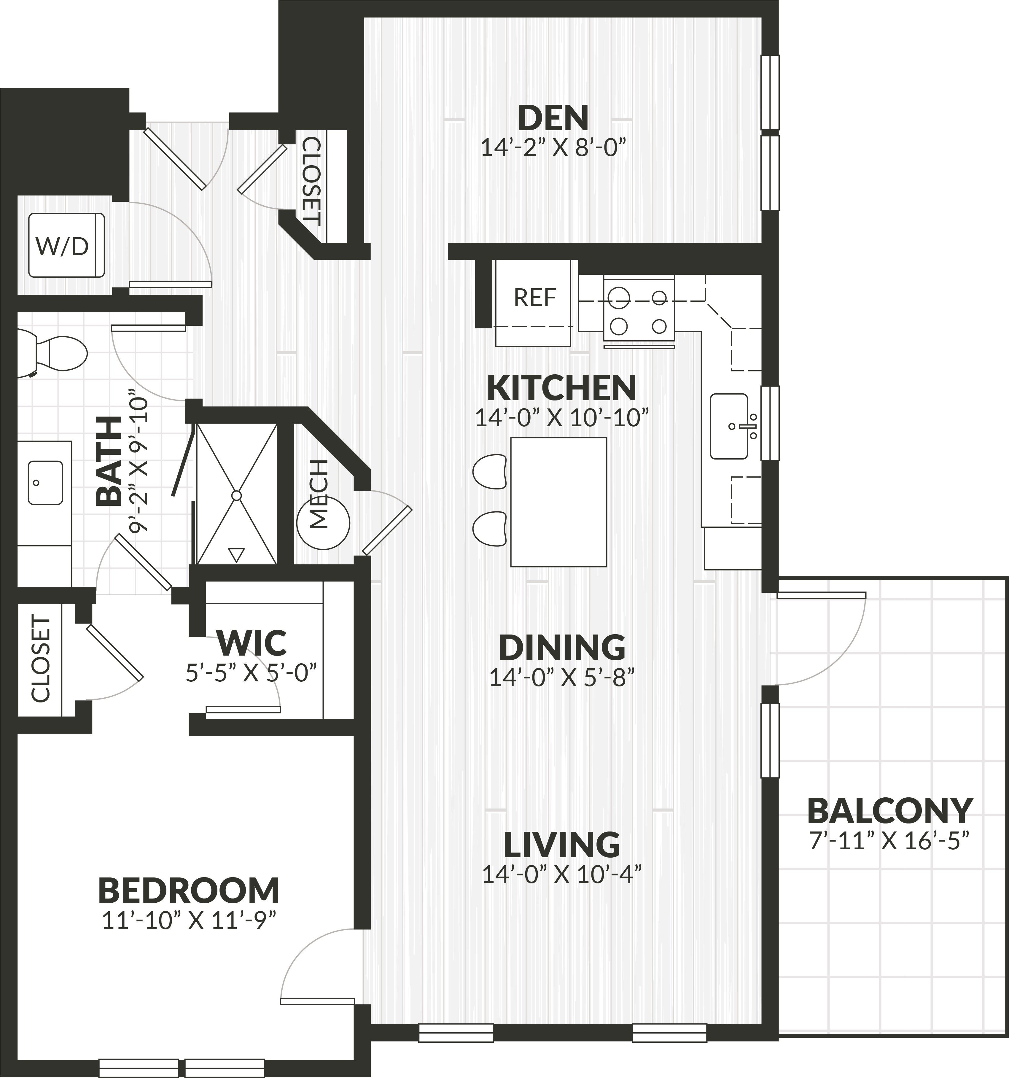 1 Bed/1 Bath Den-a4.1 floor plan
