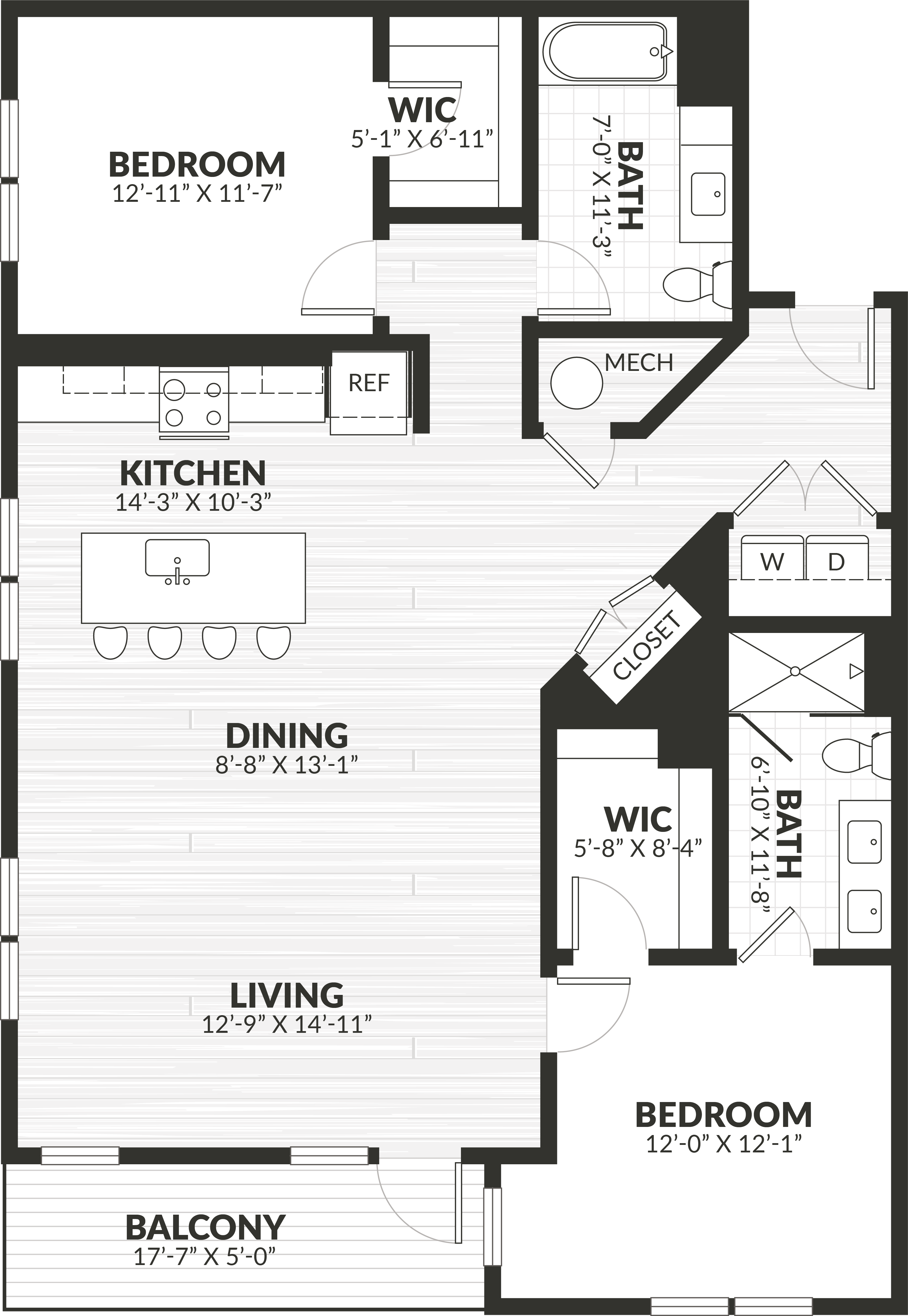 2 Bed/2 Bath-b7 floor plan