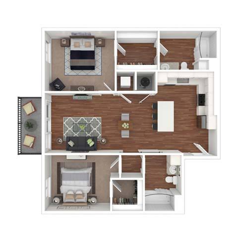 Two Bedroom B1 floor plan
