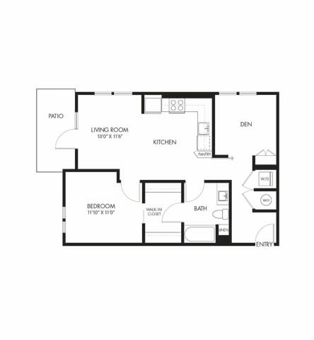 One Bedroom Den A4 floor plan
