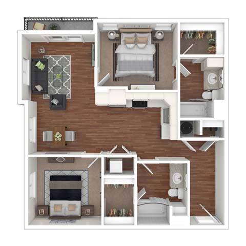 Two Bedroom B2 floor plan