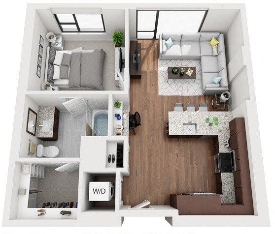 1J floor plan