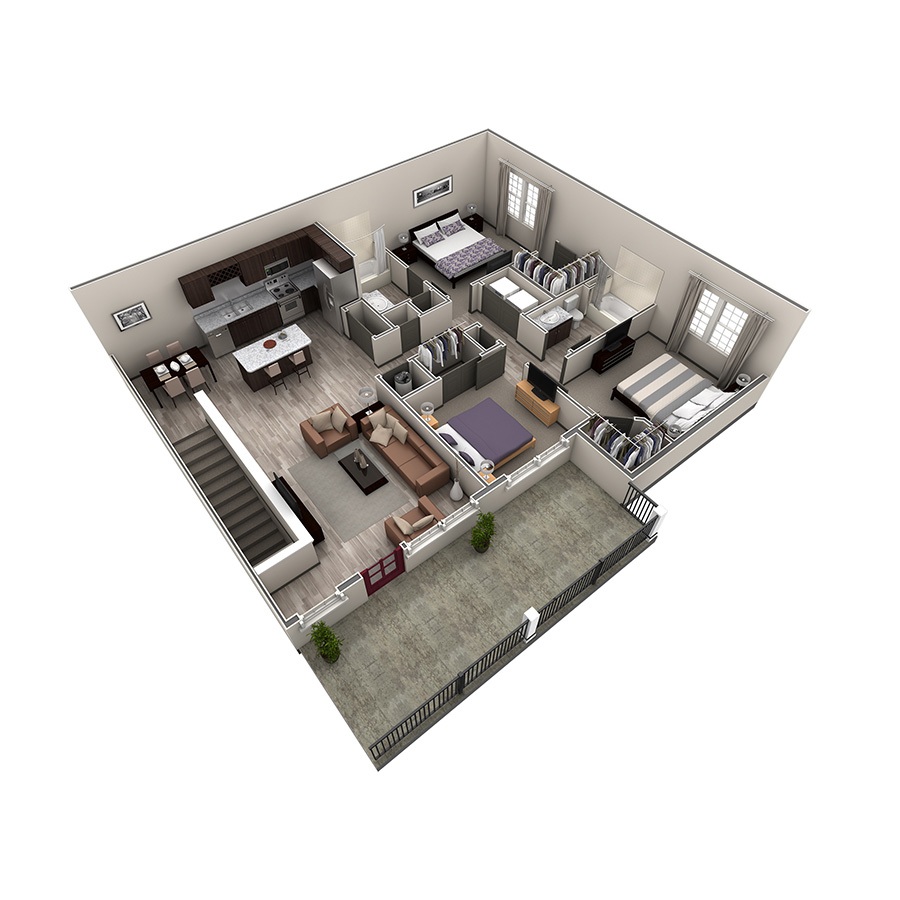 3 BR Grand Overlook floor plan