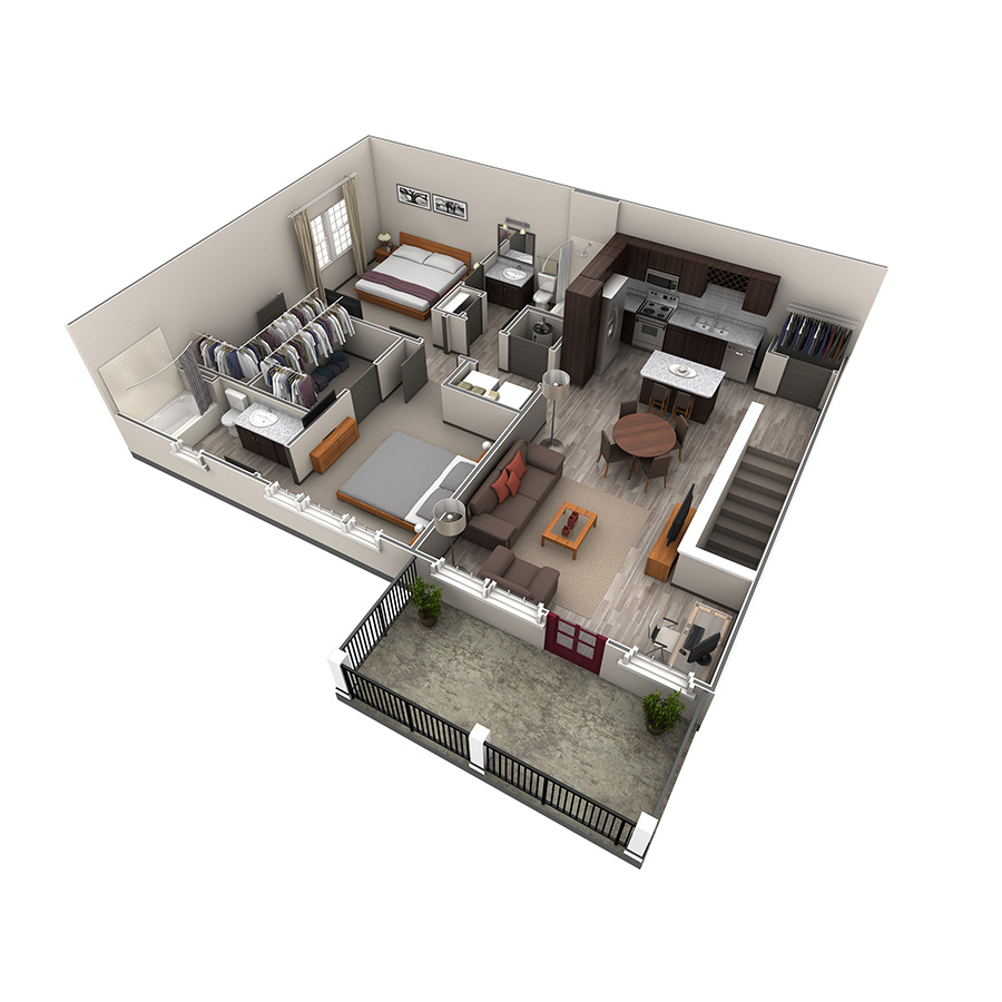2 BR Designer Overlook floor plan