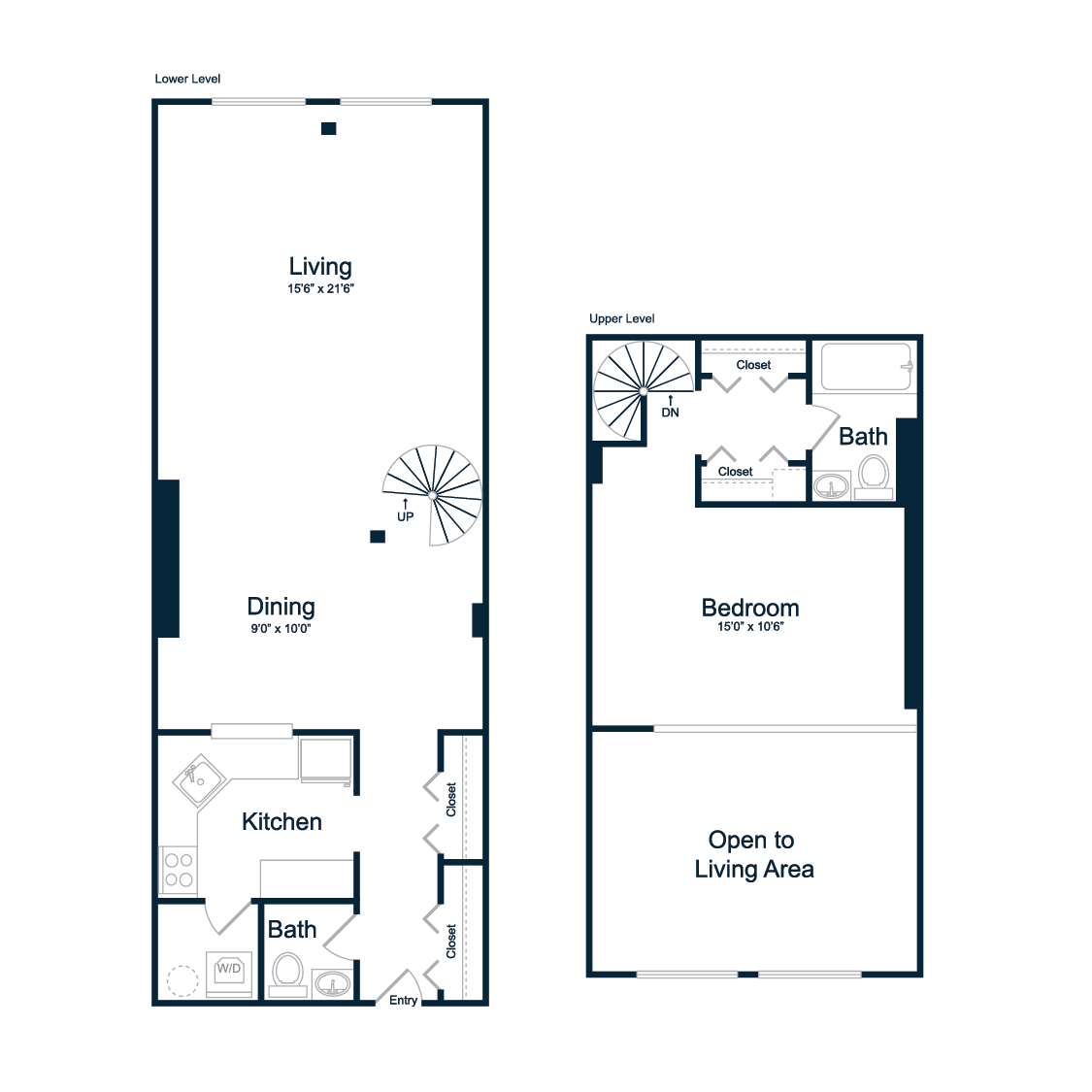 AL2R | 1 Bed | 1 Bath | Loft floor plan