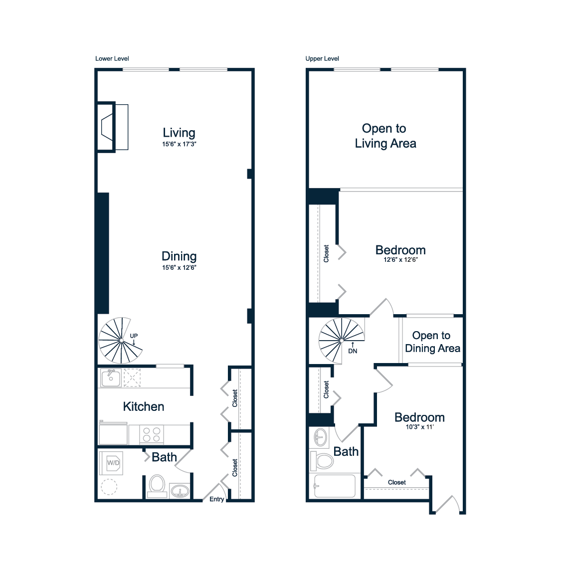 BL1R | 2 Bed | 2 Bath | Loft floor plan