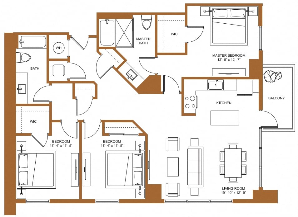 3 Bed/2 Bath-C2 floor plan