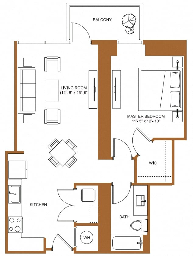 1 Bed/1 Bath-A5 floor plan