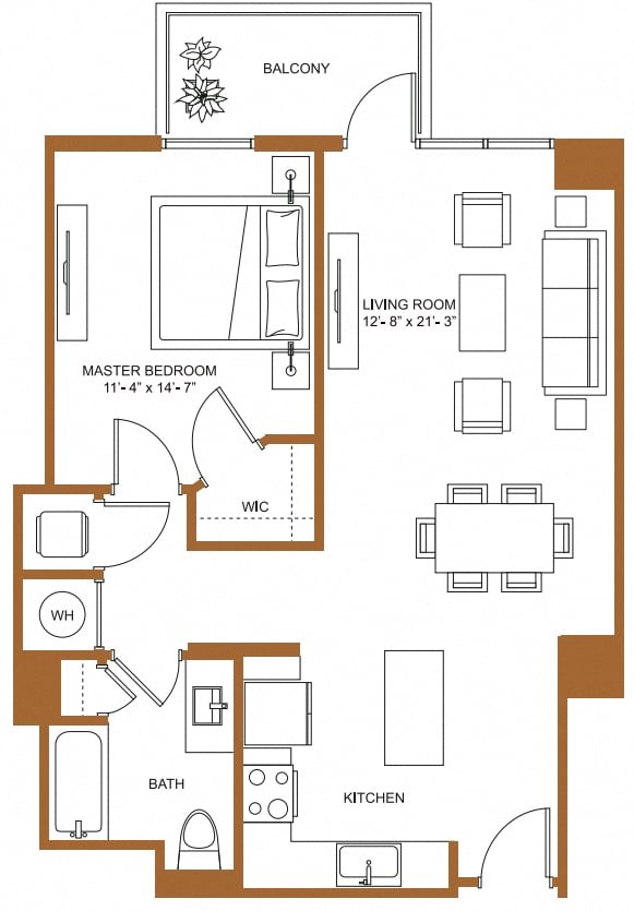 1 Bed/1 Bath-A4 floor plan