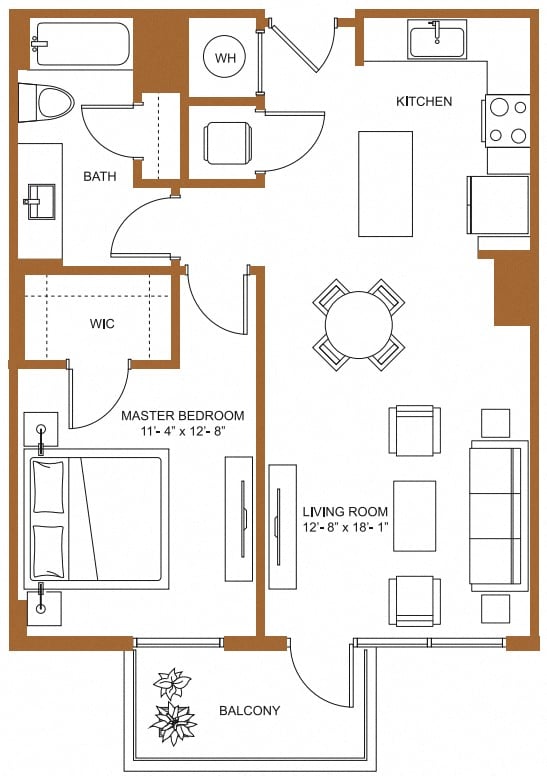 1 Bed/1 Bath-A2 floor plan