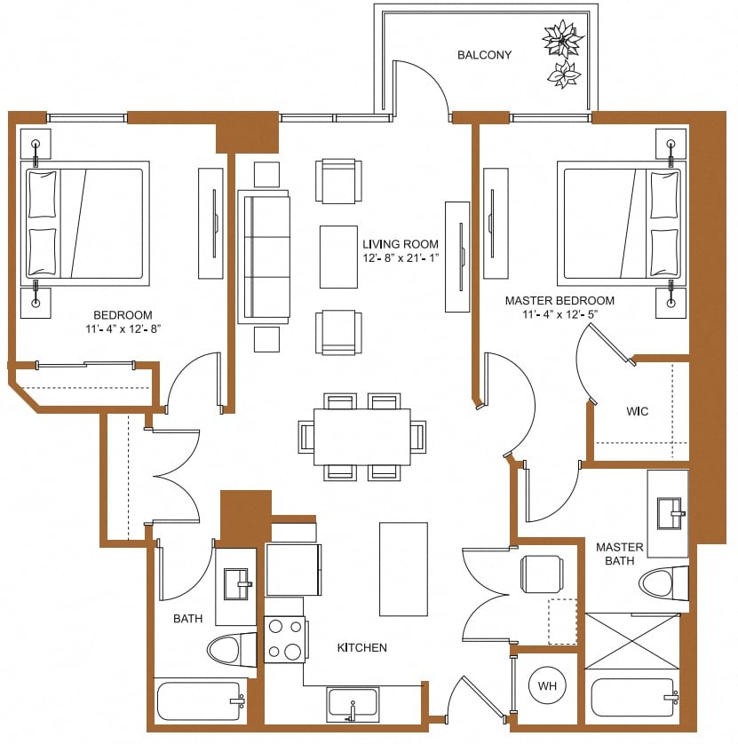2 Bed/2 Bath-B3 floor plan