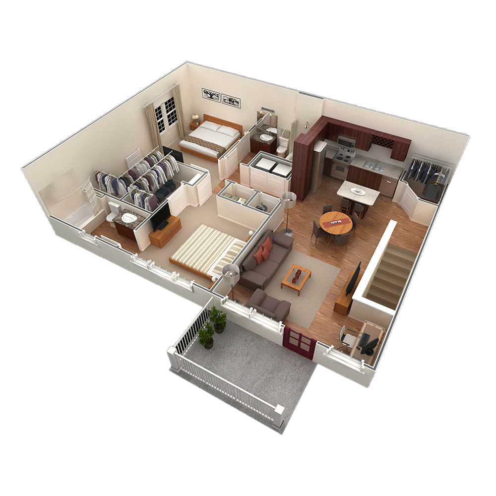2 BR Designer Overlook floor plan