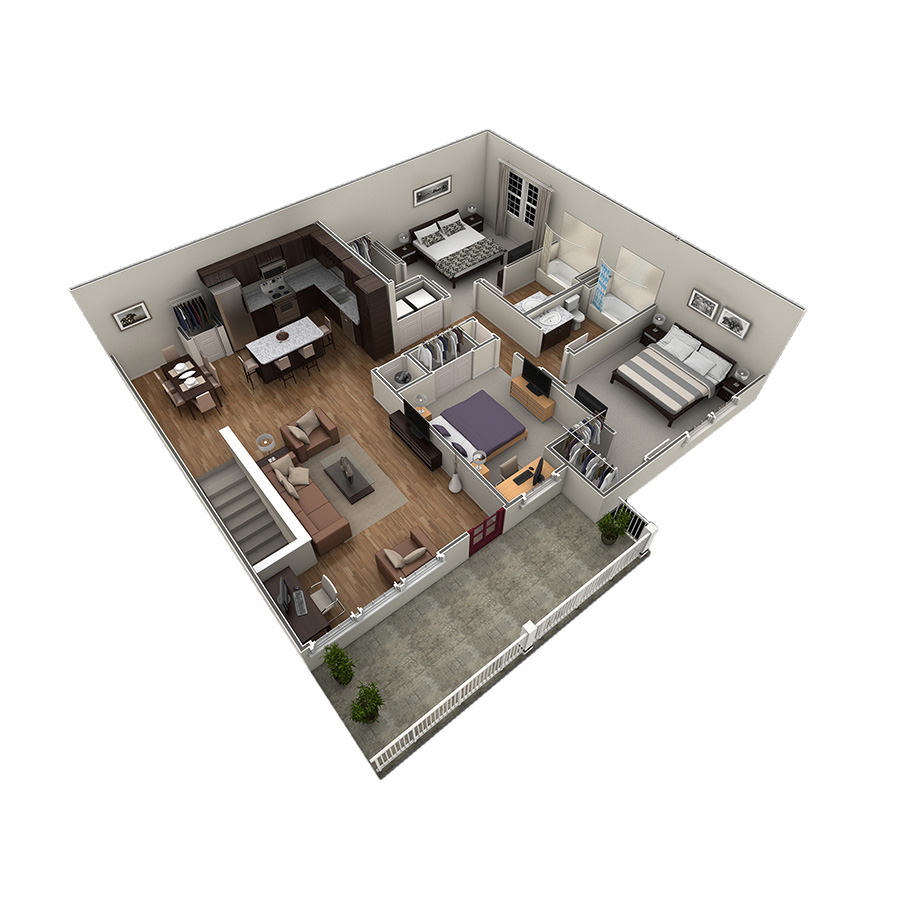 3 BR Grand Overlook floor plan
