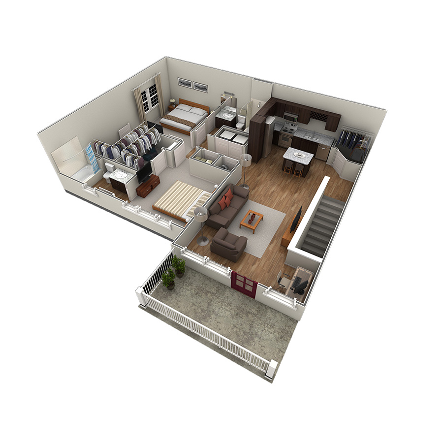 2 BR Designer Overlook floor plan