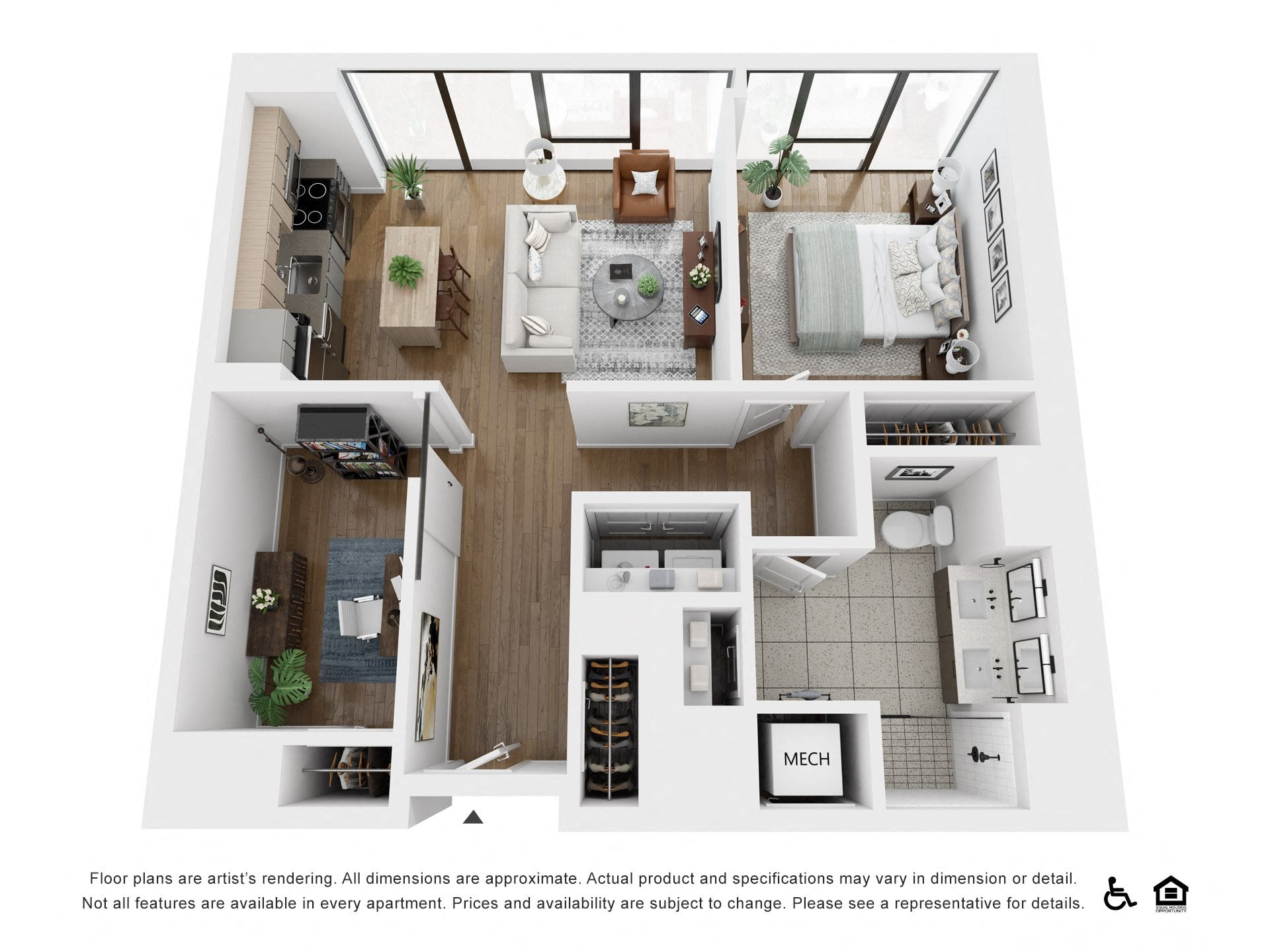 One Bedroom with Den floor plan