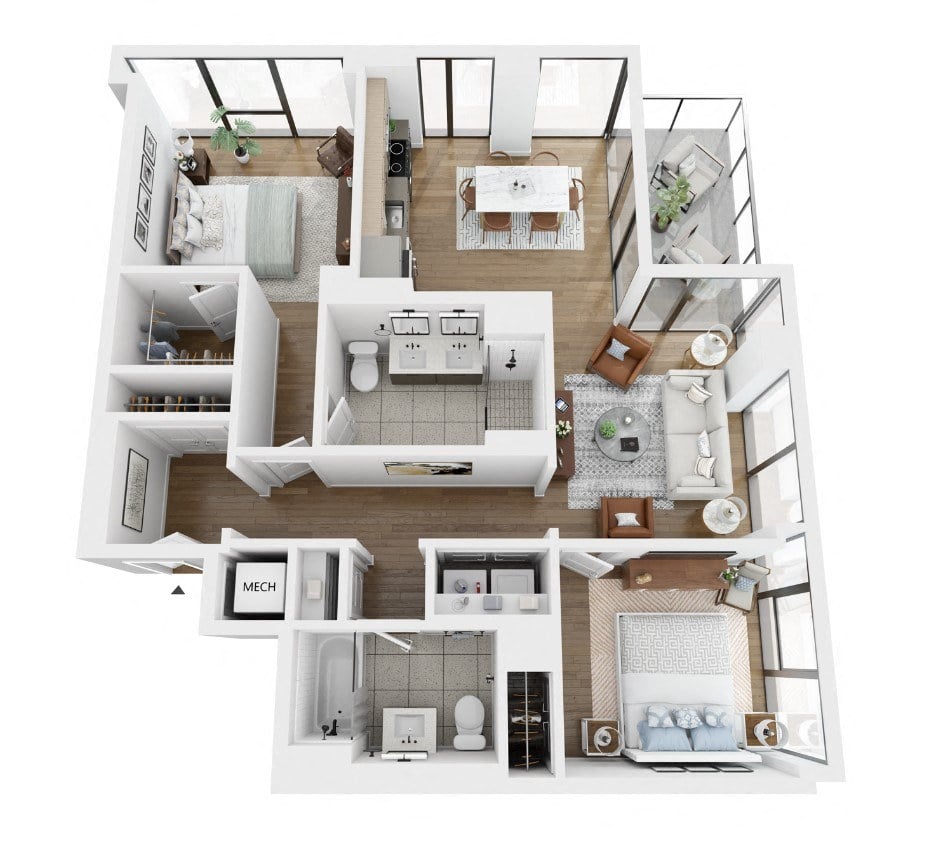 2 Bedroom B floor plan