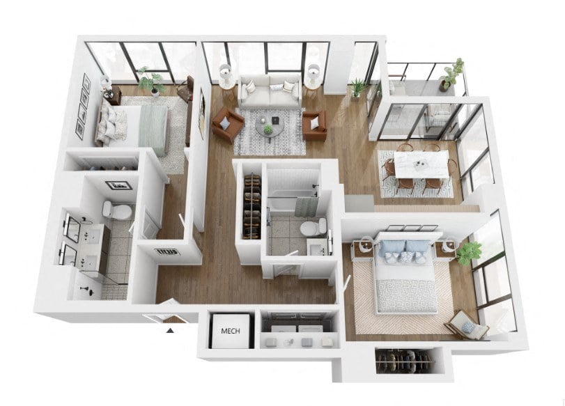 2 Bedroom A floor plan