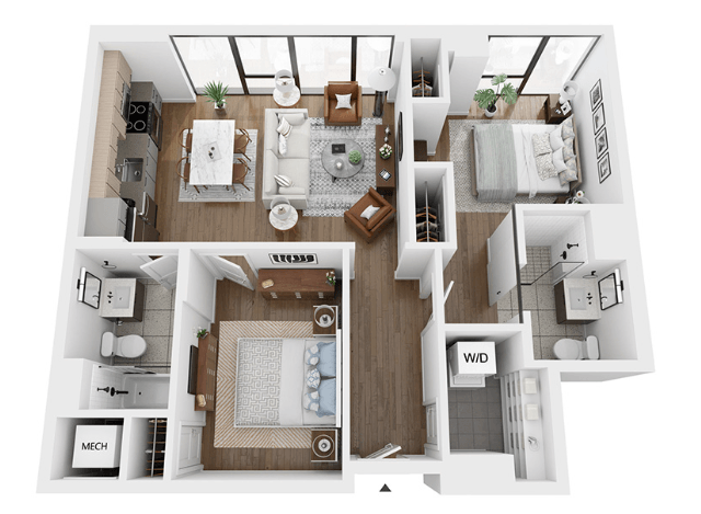 2 Bedroom Junior A floor plan