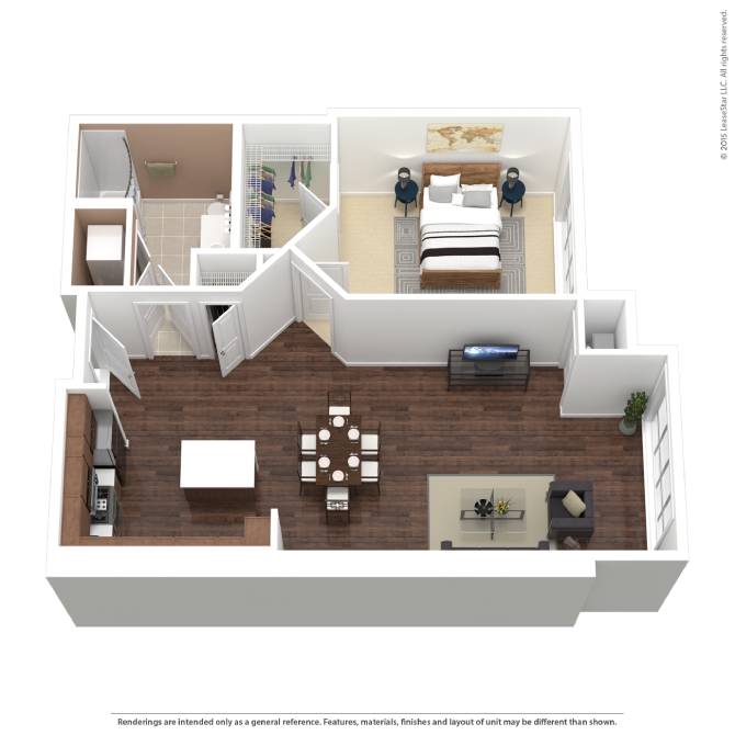BHP-A6 | 1 Bed | 1 Bath floor plan