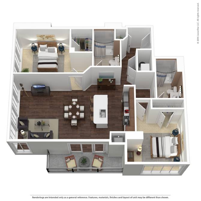 BHP-B2 | 2 Bed | 2 Bath floor plan