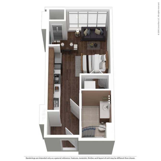 BHP-S1 | Studio | 1 Bath floor plan