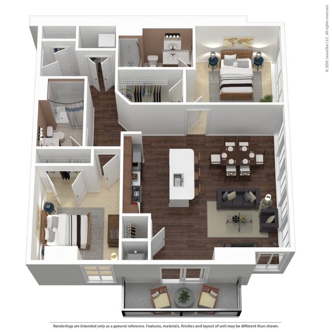 BHP-B1 | 2 Bed | 2 Bath floor plan