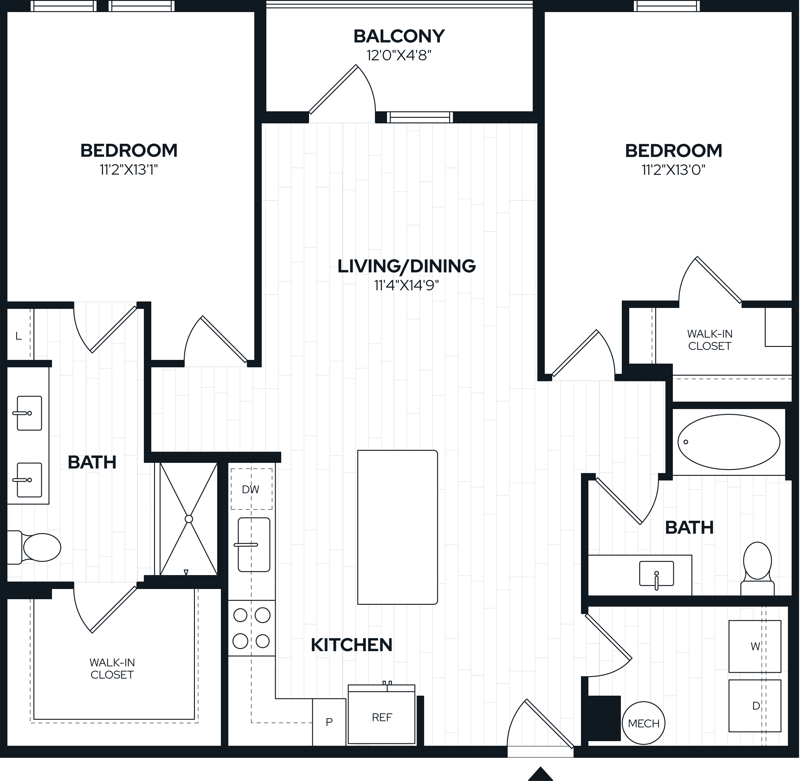 2 Bed/2 Bath-B1 floor plan
