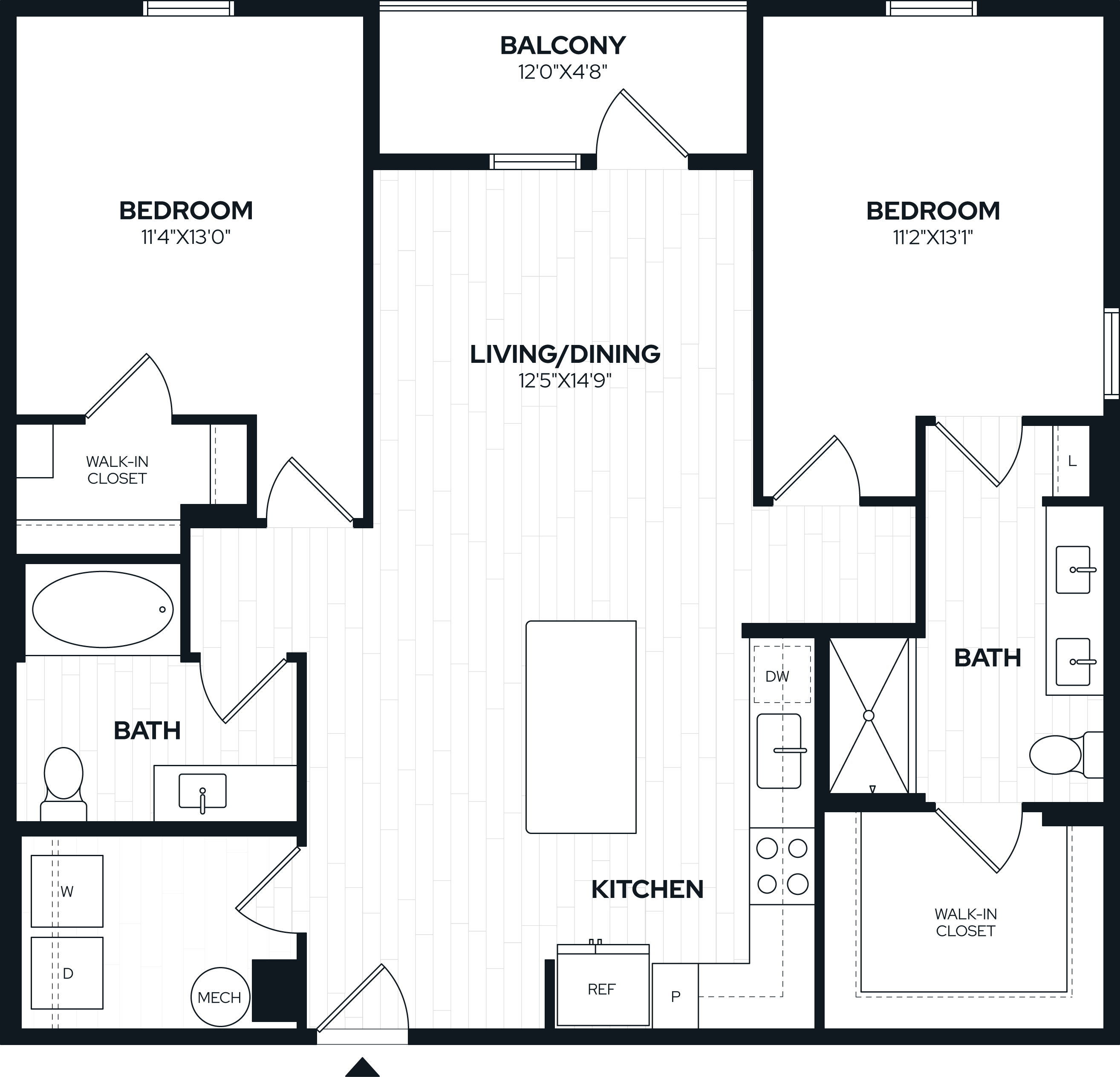 2 Bed/2 Bath-B1c floor plan