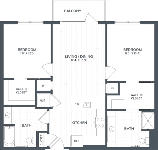 B2 | 2 Bed | 2 Bath floor plan