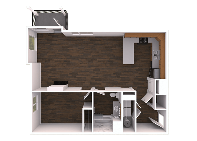 1x1a floor plan