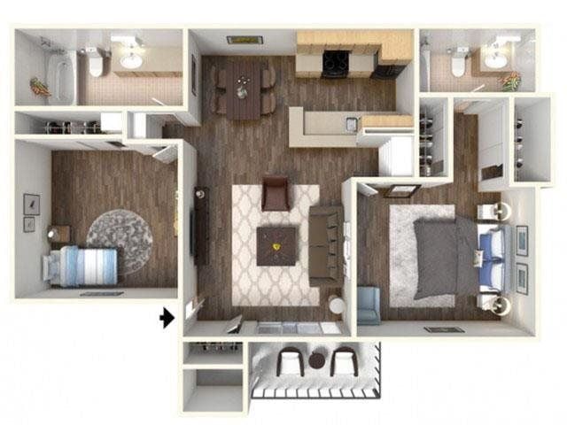 2x2Ac T1 floor plan